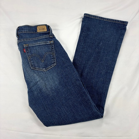 Levis Womens 10 529 Curvy Bootcut Jeans Dark Wash Denim Mid Rise 30x29 - Picture 1 of 8